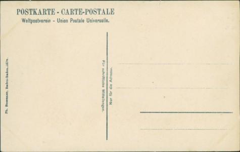 Adressseite der Ansichtskarte Villingen, Partie an der Waldstrasse