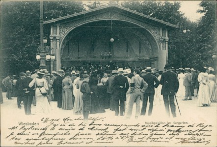 Alte Ansichtskarte Wiesbaden, Musikpavillon im Kurgarten