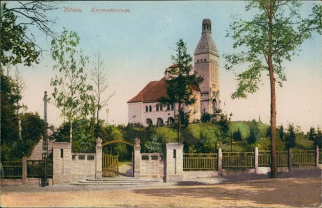 Alte Ansichtskarte Zittau, Krematorium