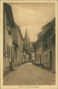 Alte Ansichtskarte Weimar, Die Friedensgasse