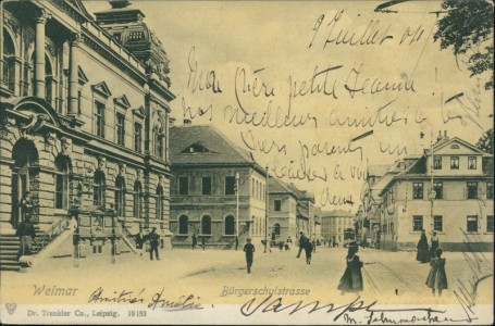 Alte Ansichtskarte Weimar, Bürgerschulstrasse