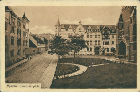 Alte Ansichtskarte Apolda, Antonienplatz