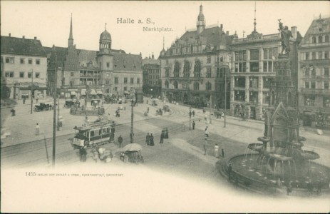 Alte Ansichtskarte Halle a. S., Marktplatz