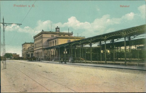 Alte Ansichtskarte Frankfurt a. O., Bahnhof