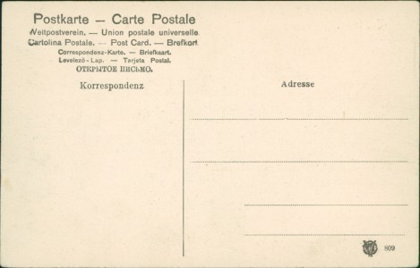 Adressseite der Ansichtskarte Weimar, Gesamtansicht