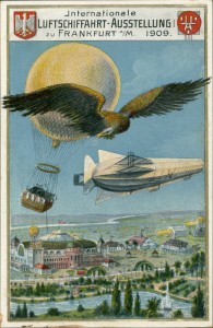 Alte Ansichtskarte Frankfurt a. M., Internationale Luftschiffahrt-Ausstellung (ILA) zu Frankfurt a. M. 1909