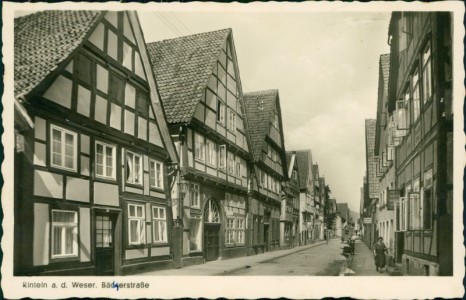 Alte Ansichtskarte Rinteln a. d. Weser, Bäckerstraße