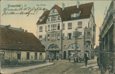 Alte Ansichtskarte Blumenthal i. H., Am Markt