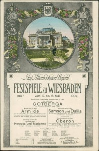 Alte Ansichtskarte Wiesbaden, Festspiele zu Wiesbaden 1907