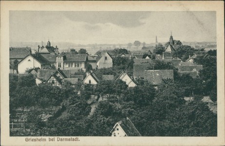 Alte Ansichtskarte Griesheim bei Darmstadt, Teilansicht