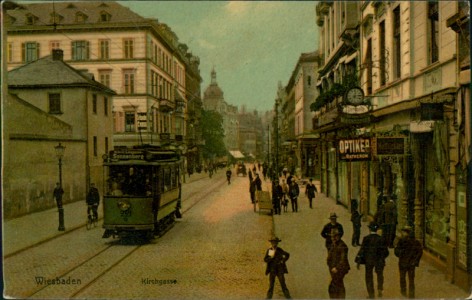 Alte Ansichtskarte Wiesbaden, Kirchgasse