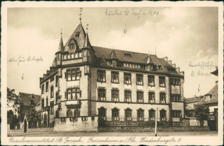 Alte Ansichtskarte Geisenheima. Rh., Ursulineninstitut St. Joseph