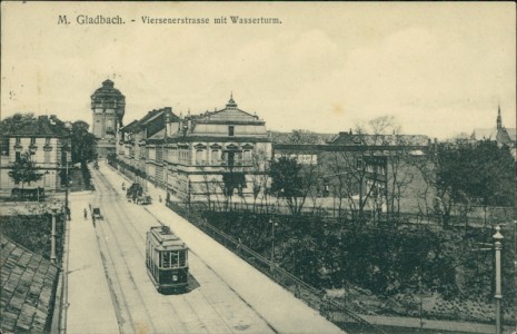 Alte Ansichtskarte Mönchengladbach, Viersenerstrasse mit Wasserturm