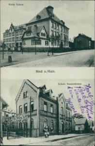 Alte Ansichtskarte Nied a./Main (Frankfurt), Nidda Schule, Schule Beunestrasse