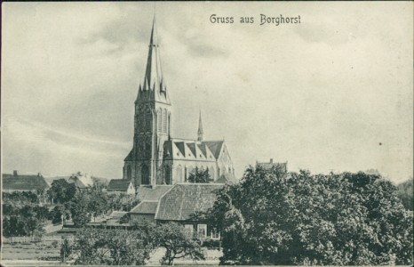 Alte Ansichtskarte Gruss aus Borghorst (Steinfurt), Kirche