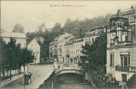 Alte Ansichtskarte Baden-Baden, Langestr.