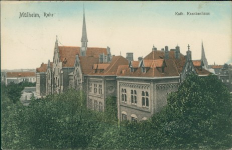 Alte Ansichtskarte Mülheim, Ruhr, Kath. Krankenhaus