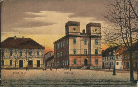 Alte Ansichtskarte Tost, O.-S., Rathaus