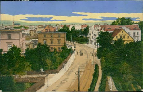 Alte Ansichtskarte Hirschberg i. Schl. - Cunnersdorf (Jelenia Góra), Warmbrunner Strasse