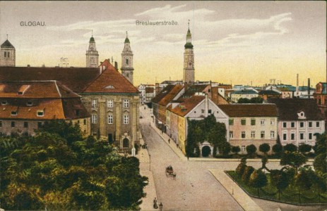 Alte Ansichtskarte Glogau / Głogów, Breslauerstraße