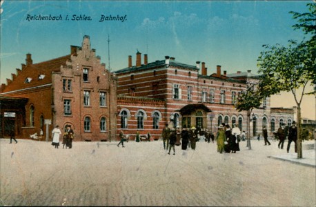 Alte Ansichtskarte Reichenbach / Dzierżoniów, Bahnhof