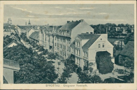 Alte Ansichtskarte Sprottau / Szprotawa, Glogauer Vorstadt