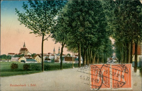 Alte Ansichtskarte Reichenbach / Dzierżoniów, Allee