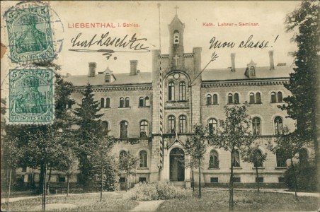 Alte Ansichtskarte Liebenthal i. Schlesien, Kath. Lehrer-Seminar
