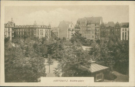 Alte Ansichtskarte Kattowitz / Katowice, Blücherplatz