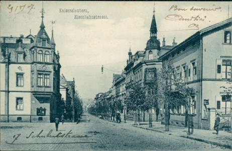 Alte Ansichtskarte Kaiserslautern, Eisenbahnstrasse