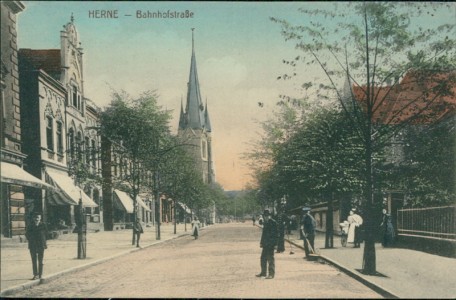 Alte Ansichtskarte Herne, Bahnhofstraße