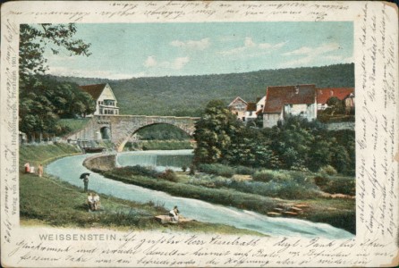 Alte Ansichtskarte Pforzheim-Weißenstein, Teilansicht