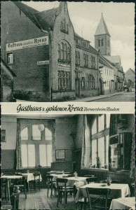 Alte Ansichtskarte Durmersheim, Gasthaus z. goldenen Kreuz