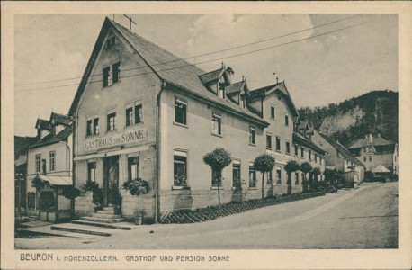 Alte Ansichtskarte Beuron, Gasthof und Pension Sonne