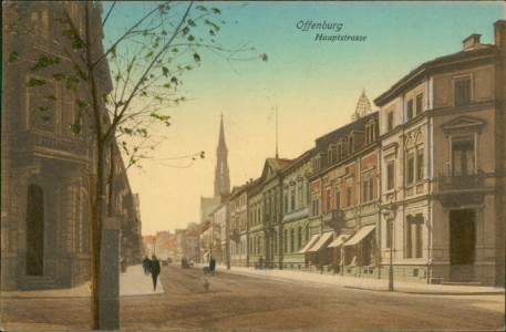 Alte Ansichtskarte Offenburg, Hauptstrasse