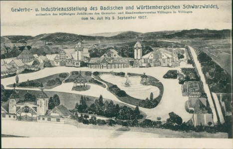 Alte Ansichtskarte Villingen, Gewerbe- und Industrieausstellung des Badischen und Württembergischen Schwarzwaldes