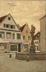 Alte Ansichtskarte Offenburg, Fischmarkt