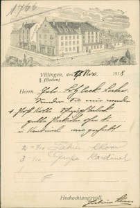 Alte Ansichtskarte Villingen, Julius Kern, Rosenstraße Nr. 18, Kamm-Fabrikation