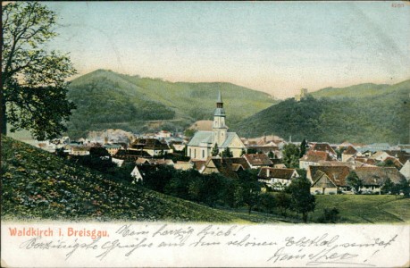 Alte Ansichtskarte Waldkirch, Teilansicht