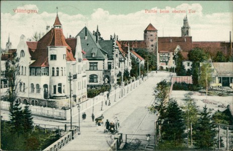 Alte Ansichtskarte Villingen, Partie beim oberen Tor