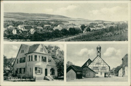 Alte Ansichtskarte Bermatingen, Gemischtwaren W. Gaukel