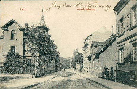 Alte Ansichtskarte Lahr/Schwarzwald, Werderstrasse
