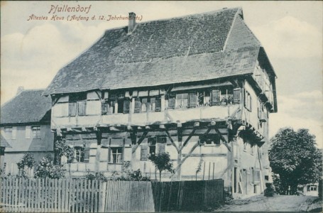 Alte Ansichtskarte Pfullendorf, Ältestes Haus (Anfang d. 12. Jahrhunderts)