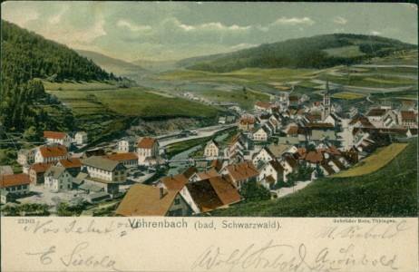 Alte Ansichtskarte Vöhrenbach, Gesamtansicht