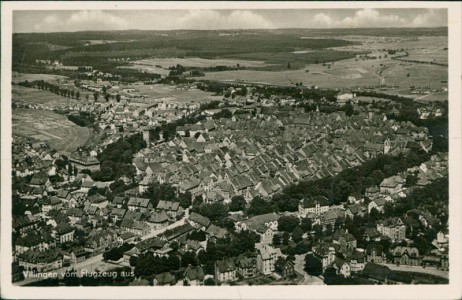 Alte Ansichtskarte Villingen vom Flugzeug aus, 