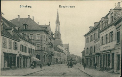 Alte Ansichtskarte Offenburg, Hauptstrasse