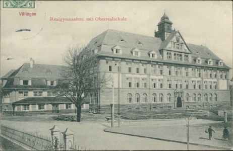 Alte Ansichtskarte Villingen, Realgymnasium mit Oberrealschule