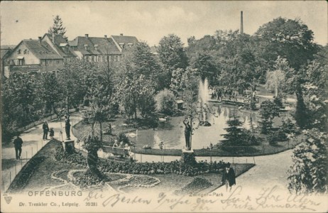 Alte Ansichtskarte Offenburg, Zwinger-Park