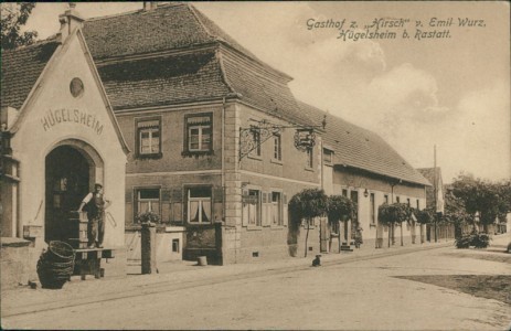 Alte Ansichtskarte Hügelsheim, Gasthof z. Hirsch v. Emil Wurz