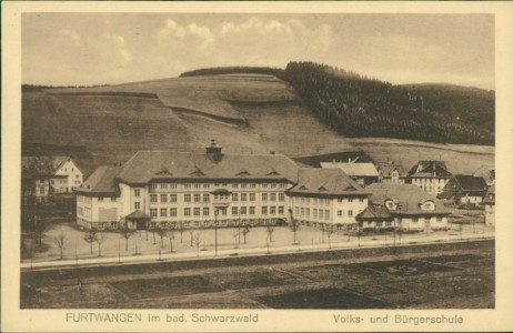 Alte Ansichtskarte Furtwangen im Schwarzwald, Volks- und Bürgerschule